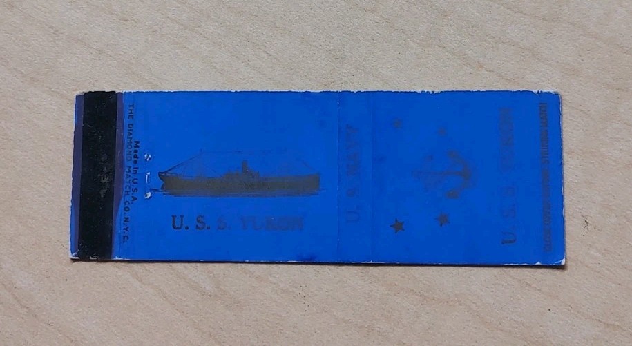 Matchbook Cover USS Yukon Arctic Class Stores Ship WWII WW2 USN Survived U-boat