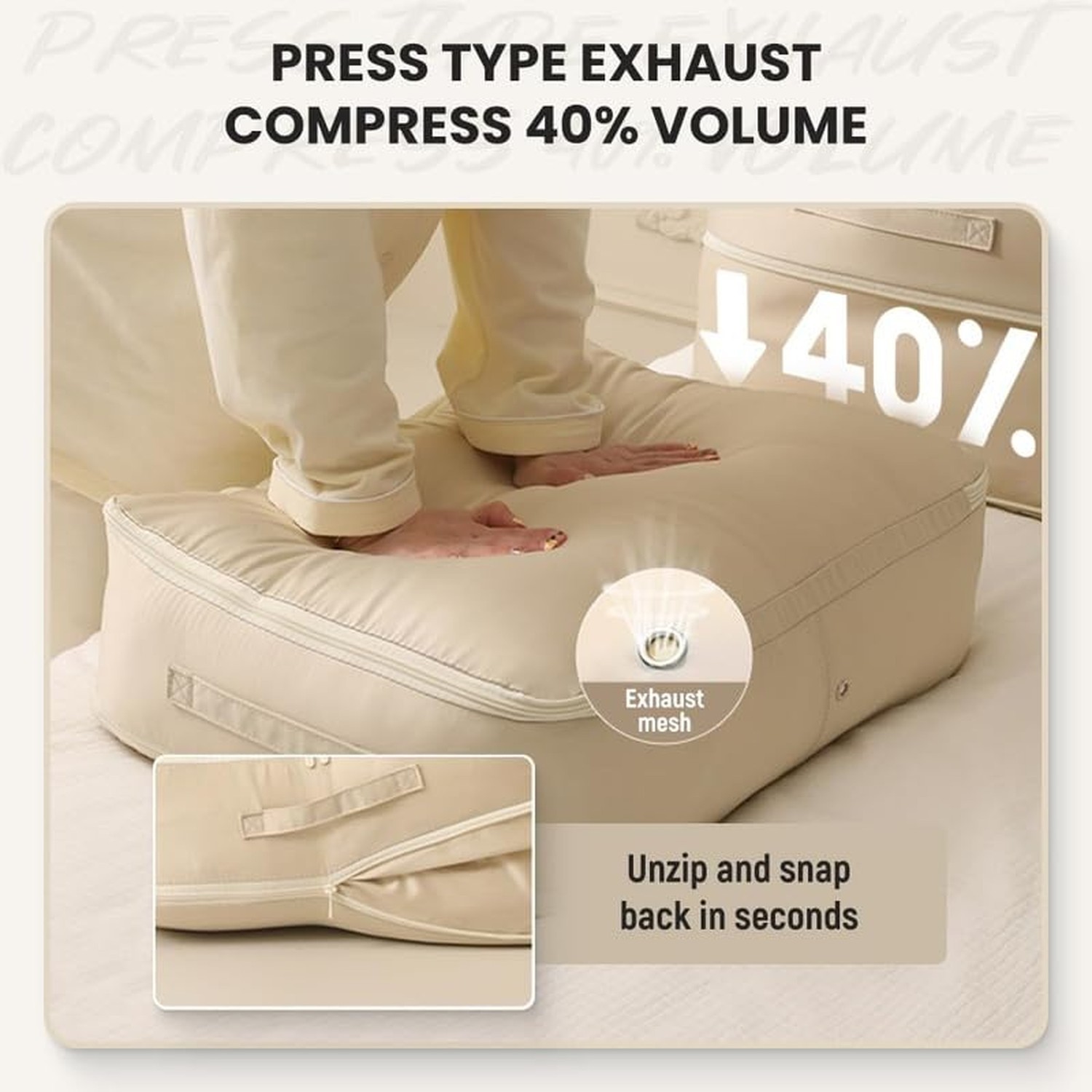 Space Saving Self Compression Organizer,Compression Duvet Storage Bag Large C...