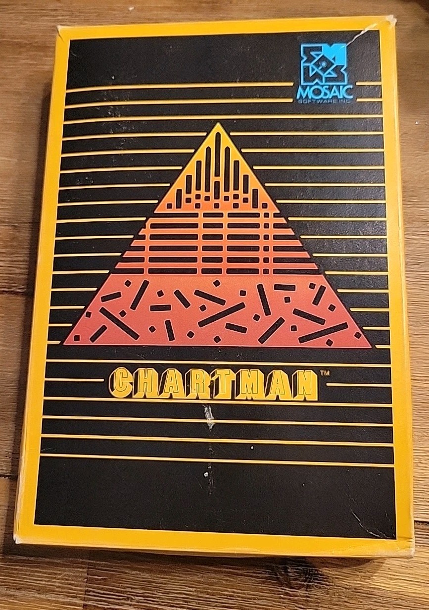 Chartman 1984 Vintage Computer Software by Mosaic Software Book Included