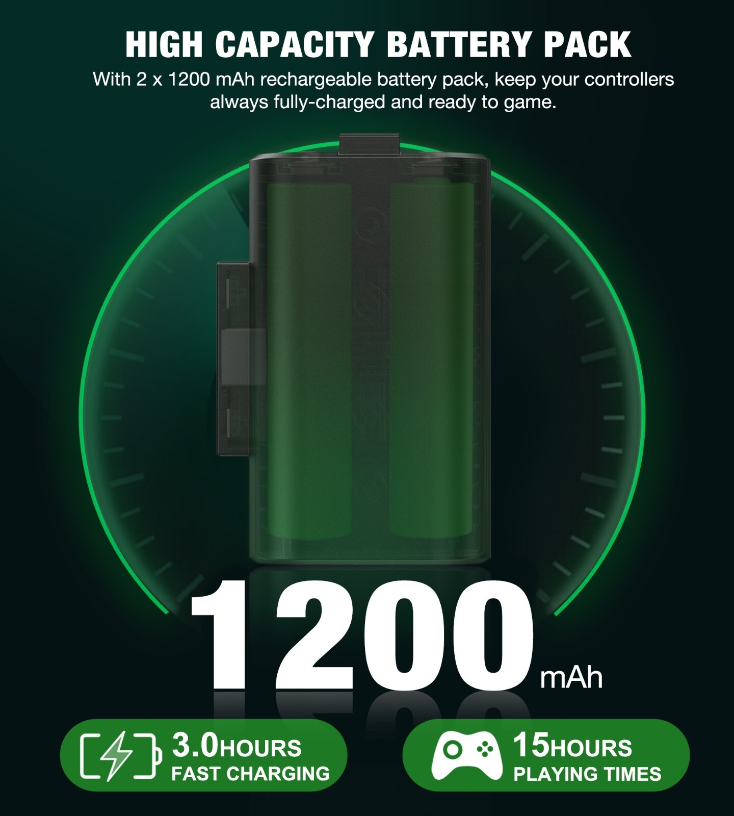 Rechargeable Battery Pack Charging Dock For Xbox One Elite/Series X S Controller