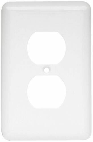 W10249W White Stamped Single Duplex Outlet Cover Plate 6 Pack