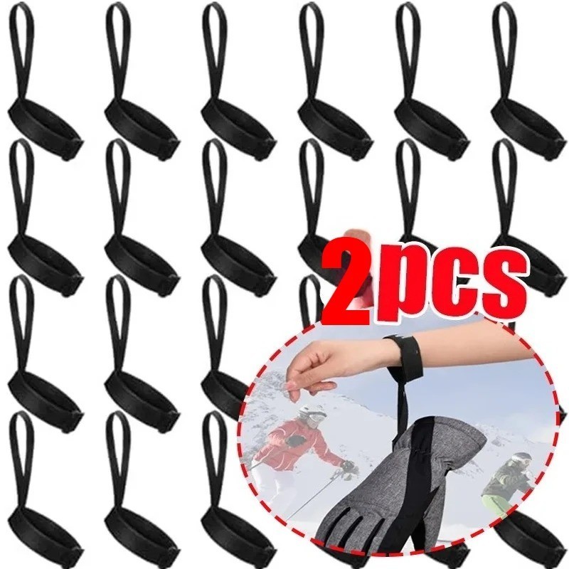2PCS Ski Glove Wristband Holder Elastic Durable for Winter Skiing Sport Tool