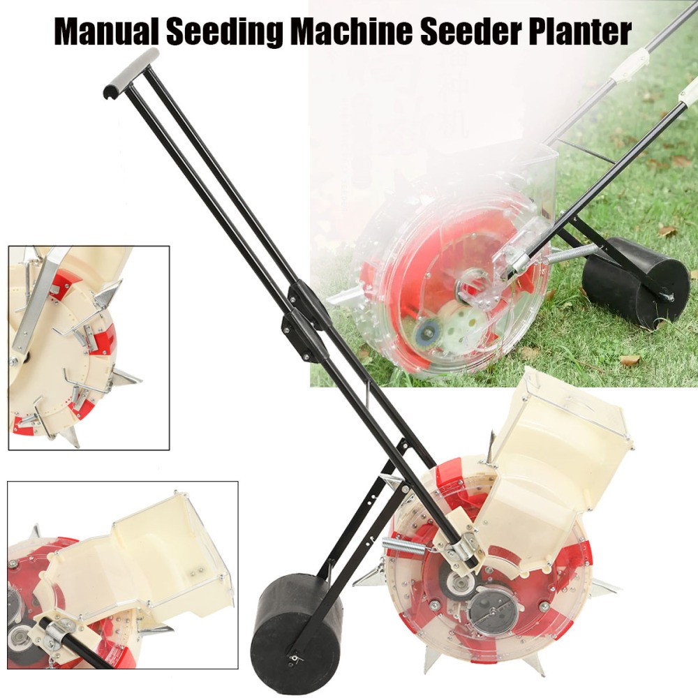 7-Nozzles Manual Seeder Machine Hand-push Roller Seeding Fertilizer Applicator