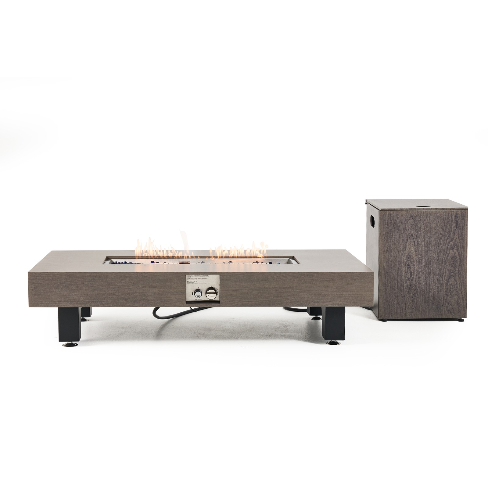 54 Inch Propane Fire Pit Table Outdoor Rectangular Heater 50000 BTU Stainless