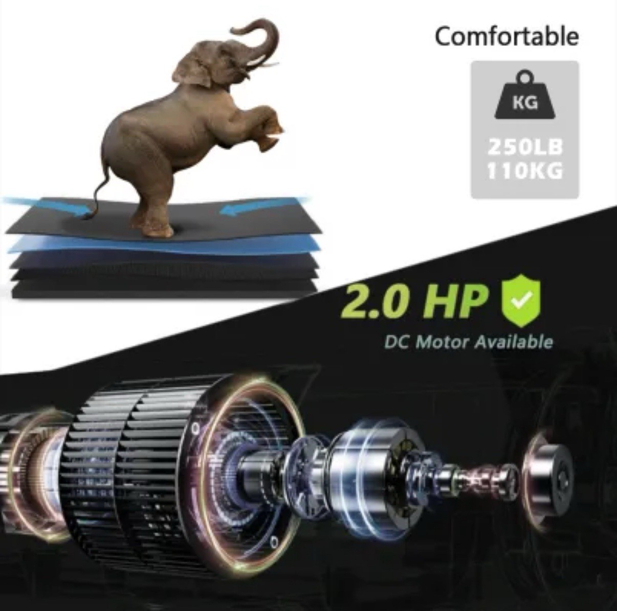 Foldable Treadmill with Incline & 5” LCD Screen - Home Workout, Electric Running