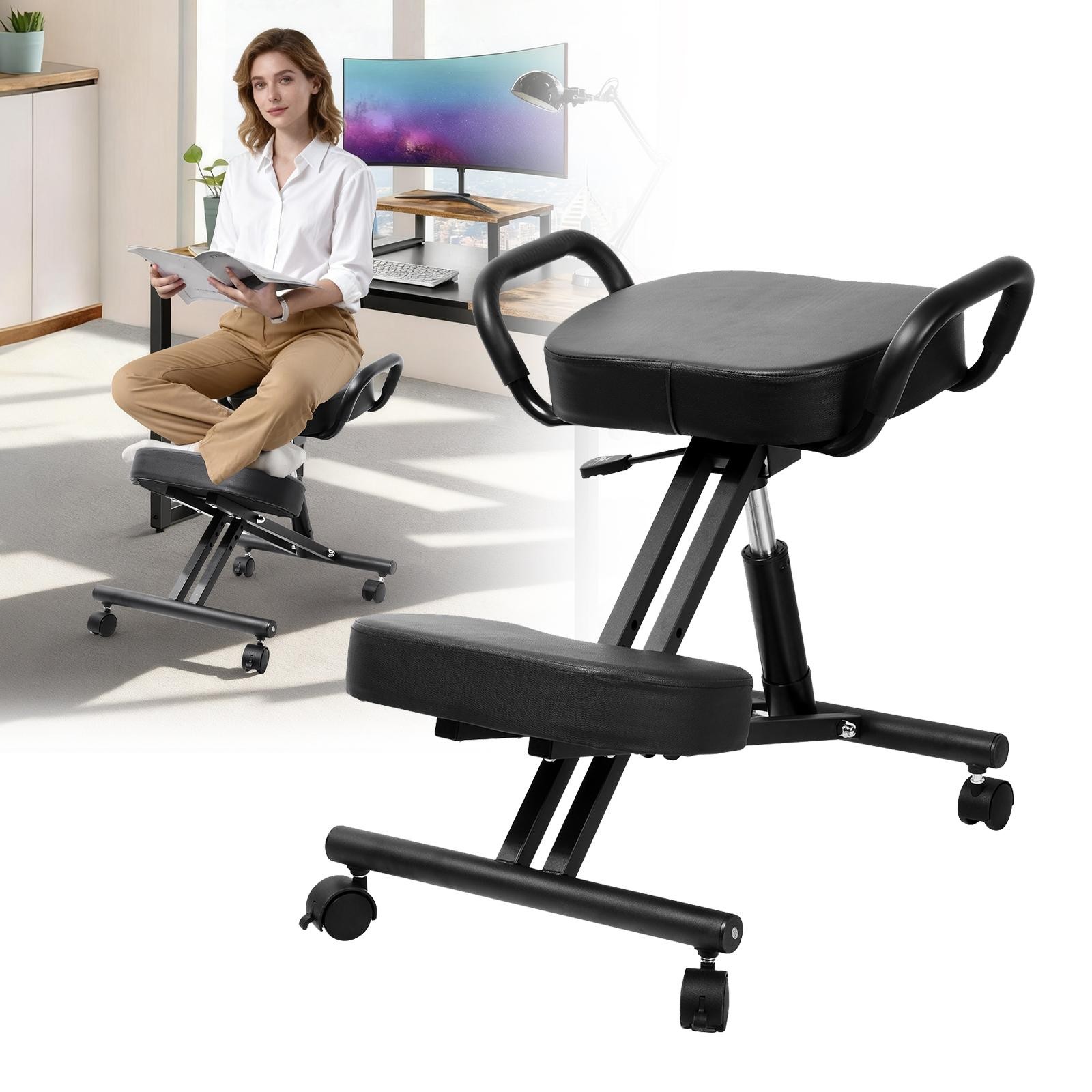 Ergonomic Kneeling Chair For Home And Office, Black