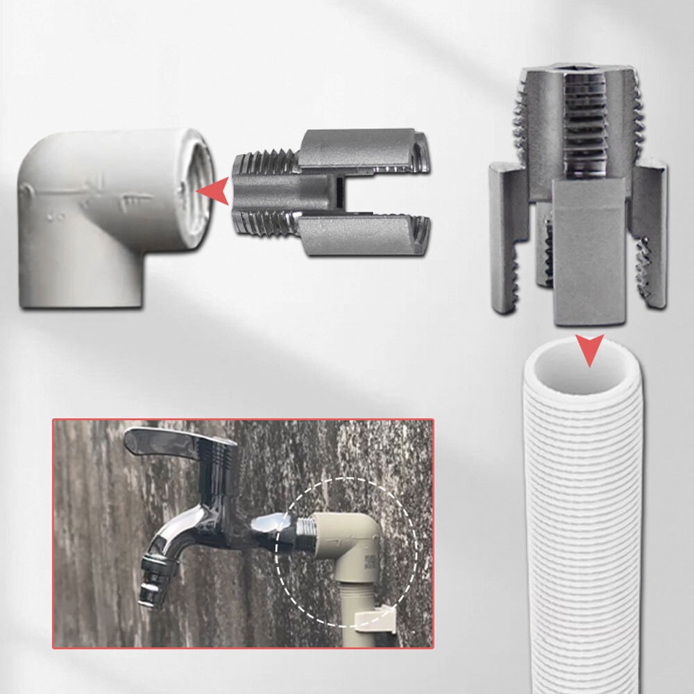 2X Integrated Internal & External Pipe Threading-Tool, PVC Pipe Threader Kit US.