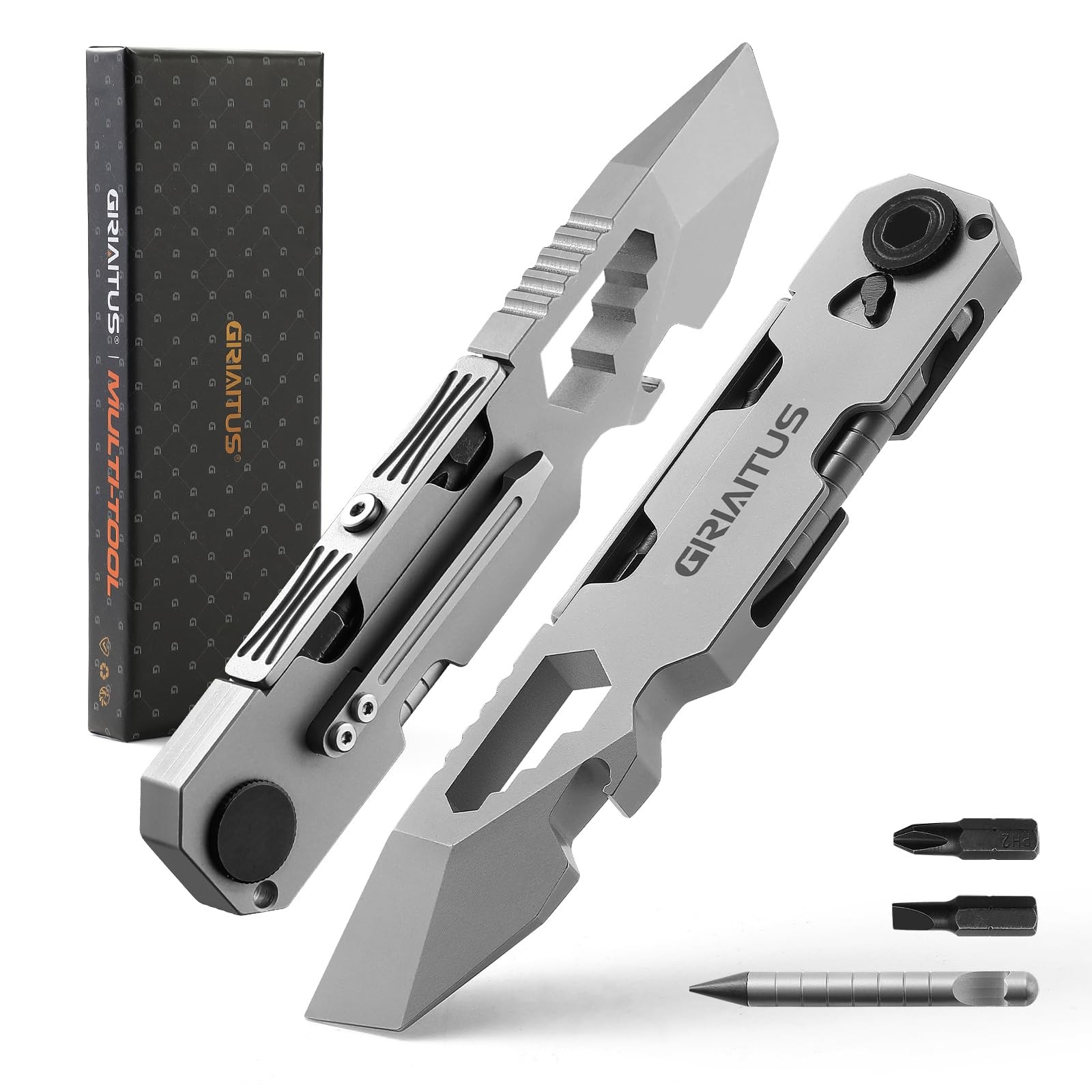 EDC Pry Bar Multitool with Ratchet Screwdriver Wrenches & Openers