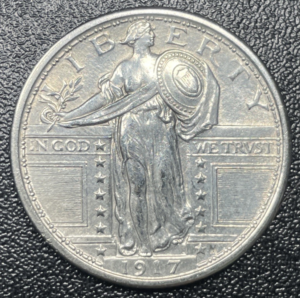 1917-P Type 1 Standing Liberty Quarter Uncirculated FH Uncirculated Cleaned