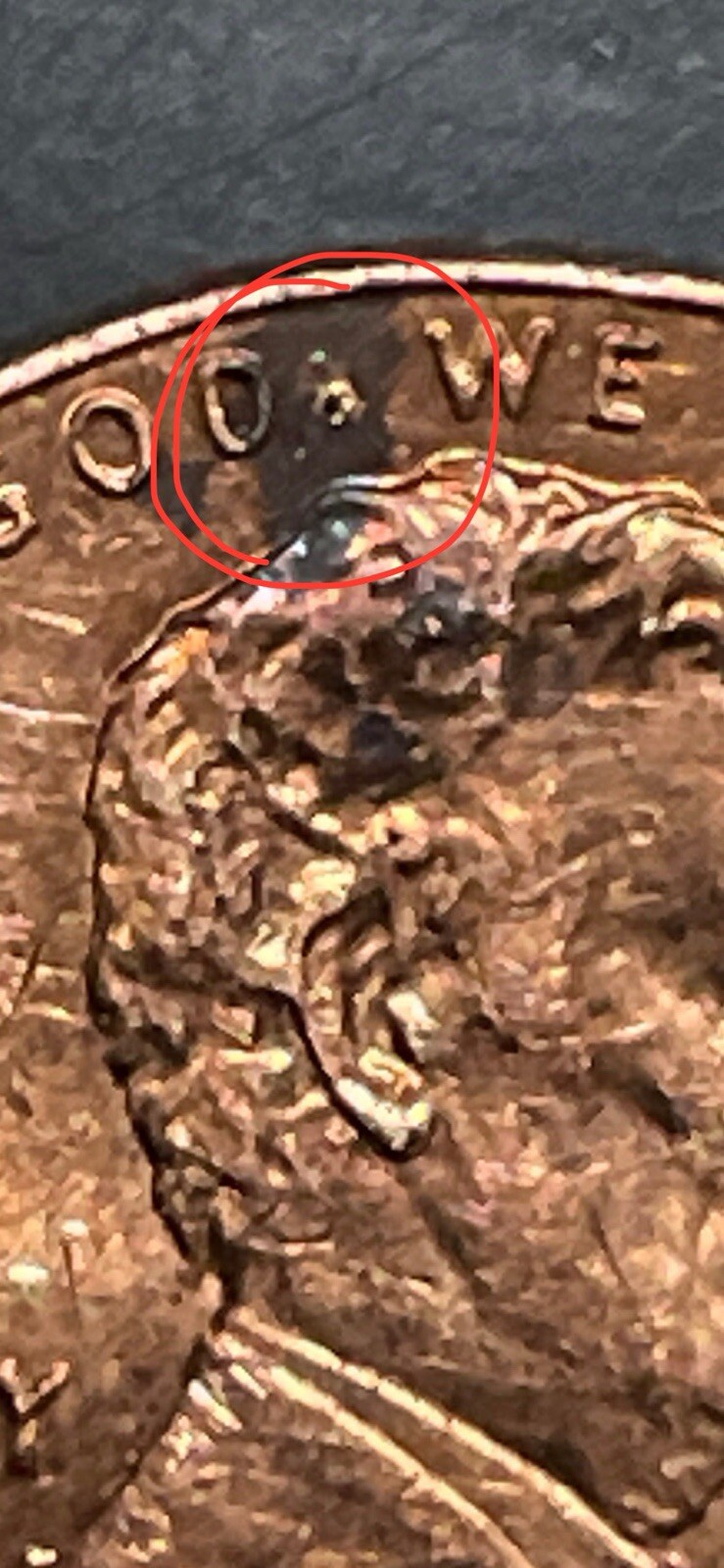 2016 Penny With  Dropped Letter Or Number In between God And We