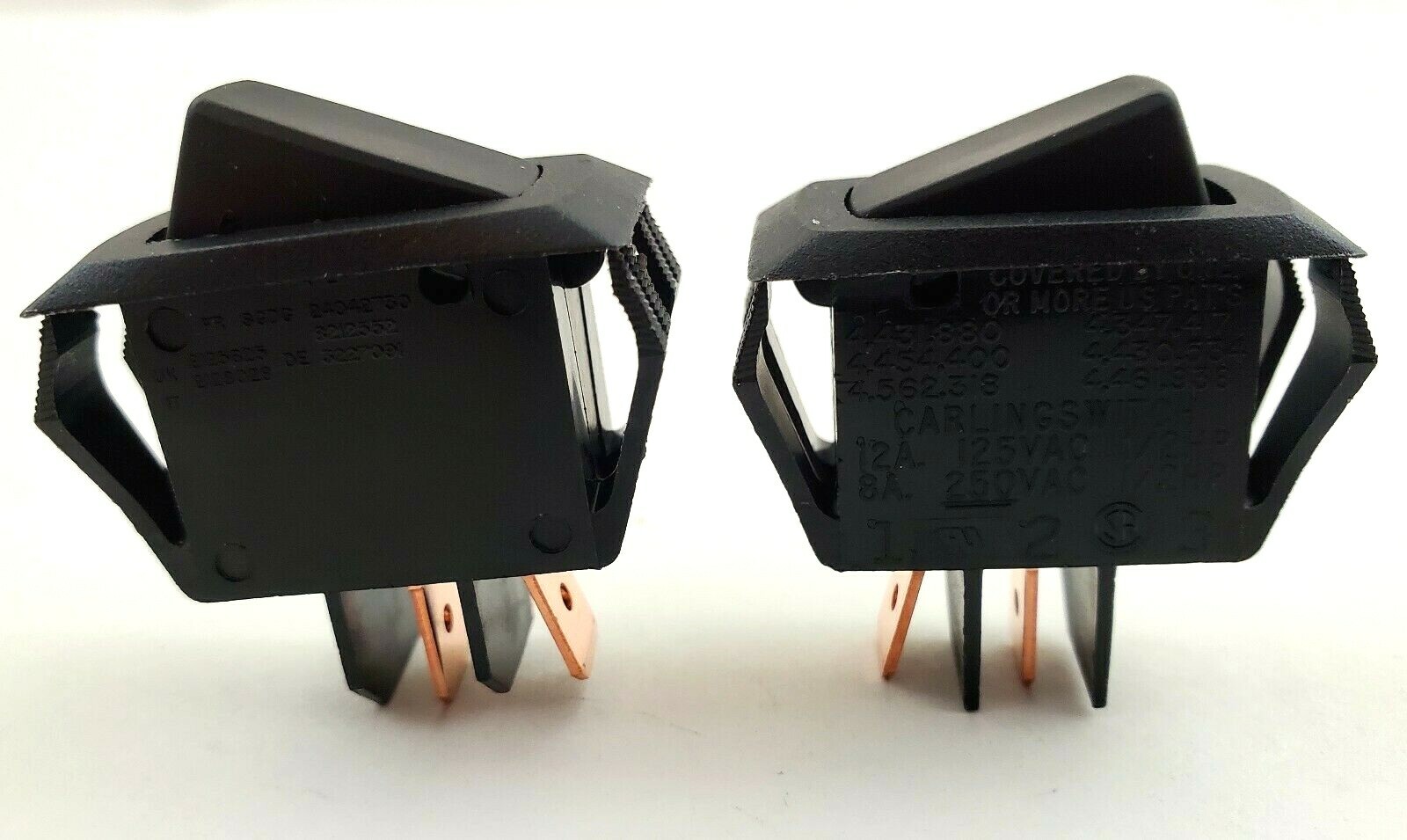 Lot of 2 Carling Two Position Momentary Rocker Switches SPST 10A/250V 16A/125V
