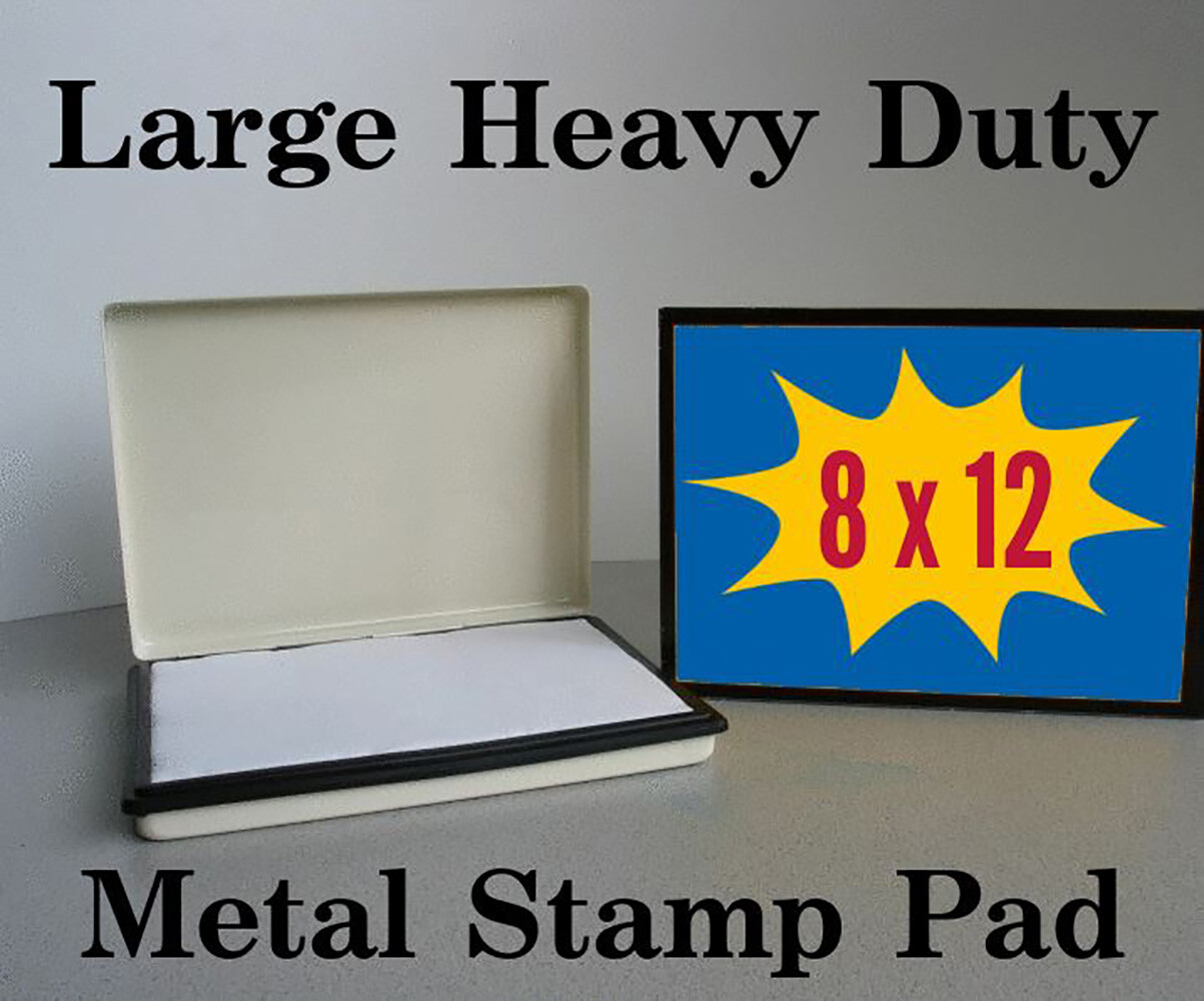 8" x 12" Large Metal Case Stamp Ink Pad (Dry Un-inked)
