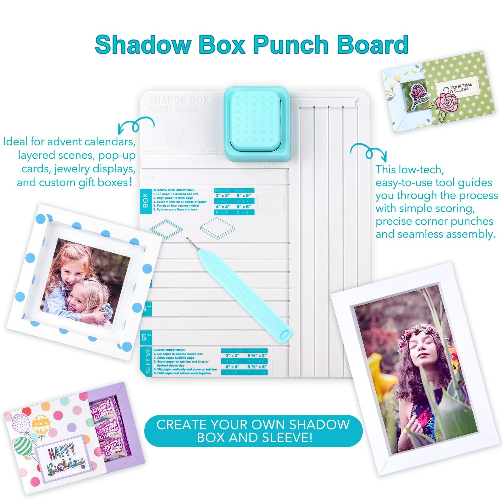 BAOFALI Shadow Box Punch Board for DIY Making 2" 3" 4" 5" Shadow Boxes and Sleev