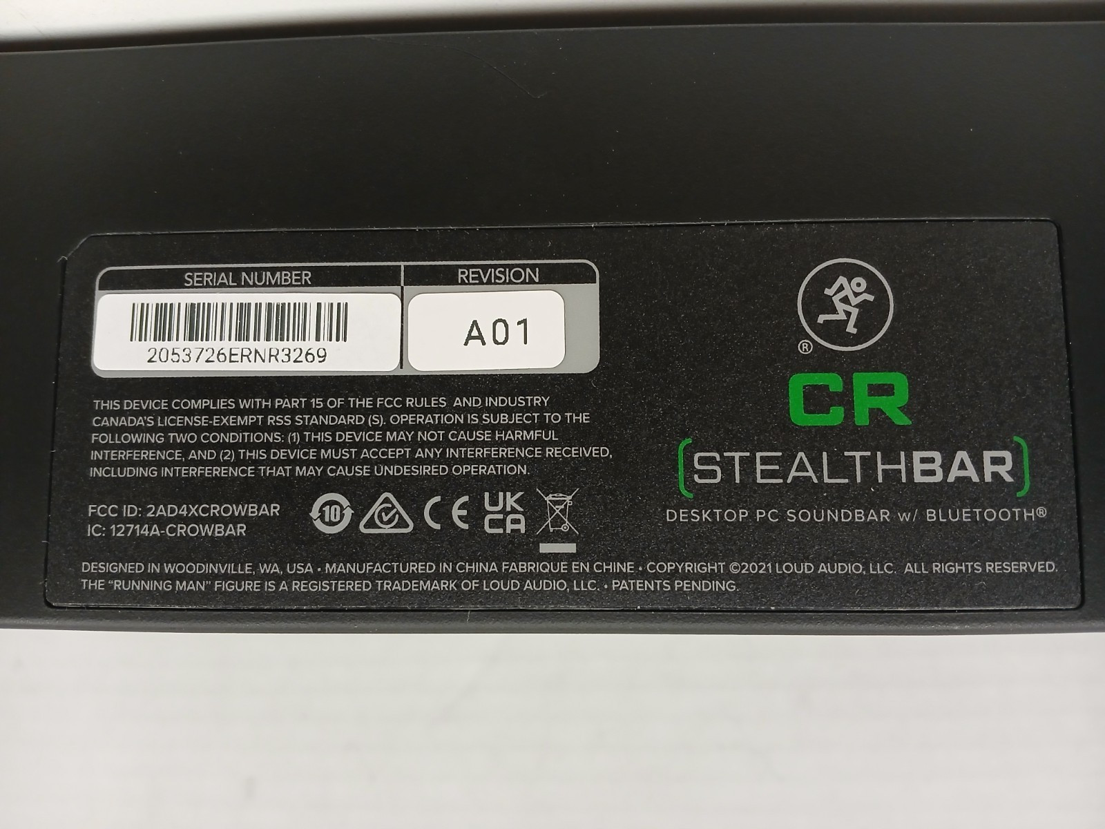 Mackie CR StealthBar Desktop PC Soundbar with Bluetooth
