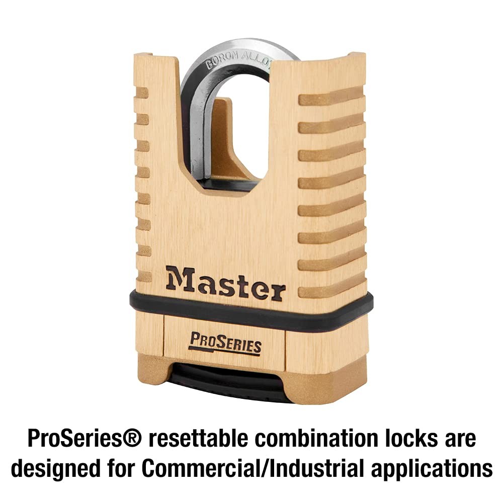 Padlock Brass 4 Inch Master Lock ProSeries 1177D Combination 2-1 Commercial Code