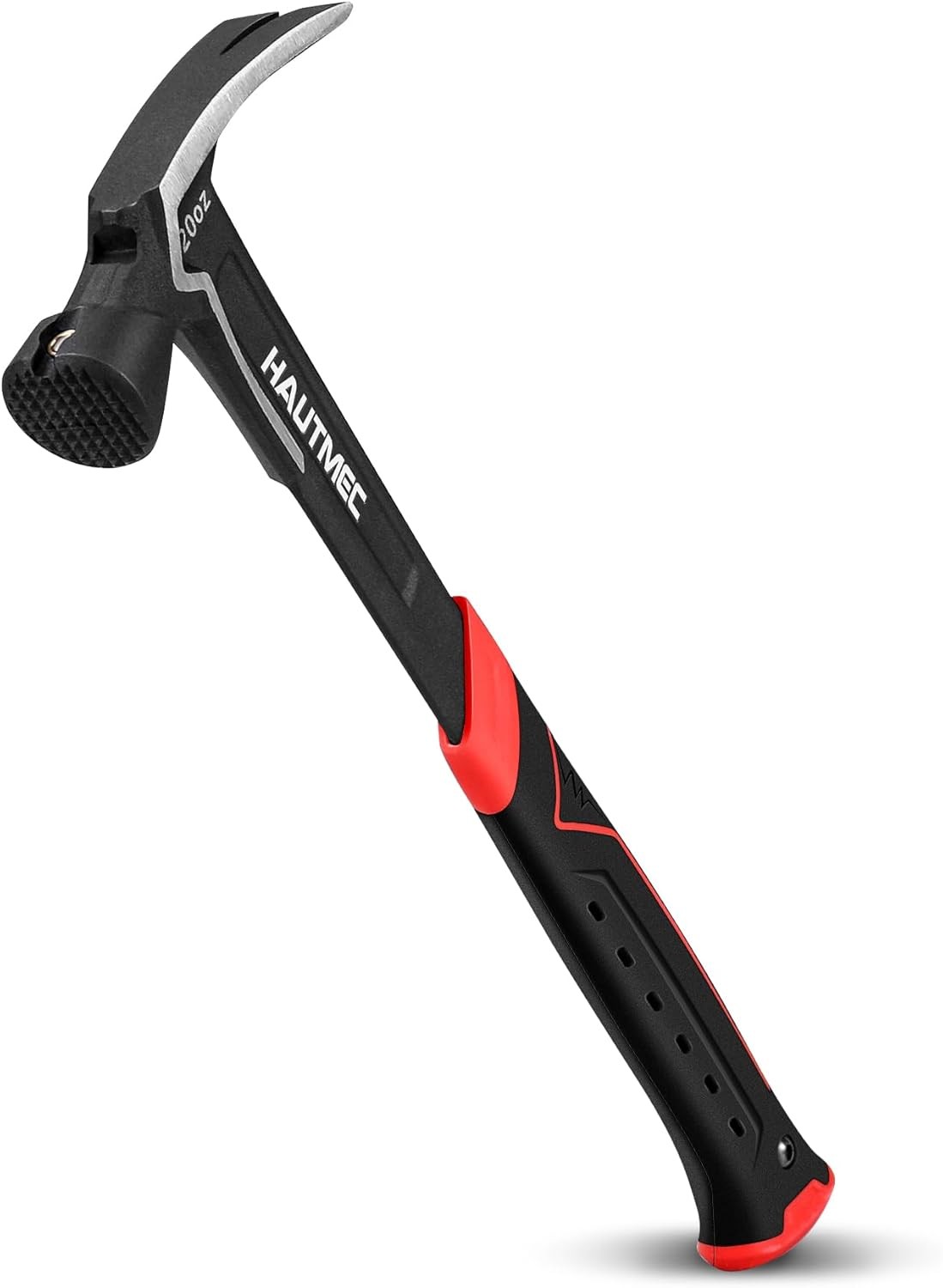 HAUTMEC 20 oz. One Piece Forged Framing Hammer With Straight Rip Claw Hammer, Mi