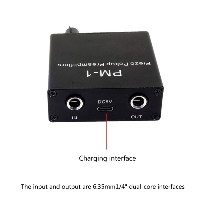 Professional Piezo Pickup Preamp for Guitars and Violins with Type C Charging