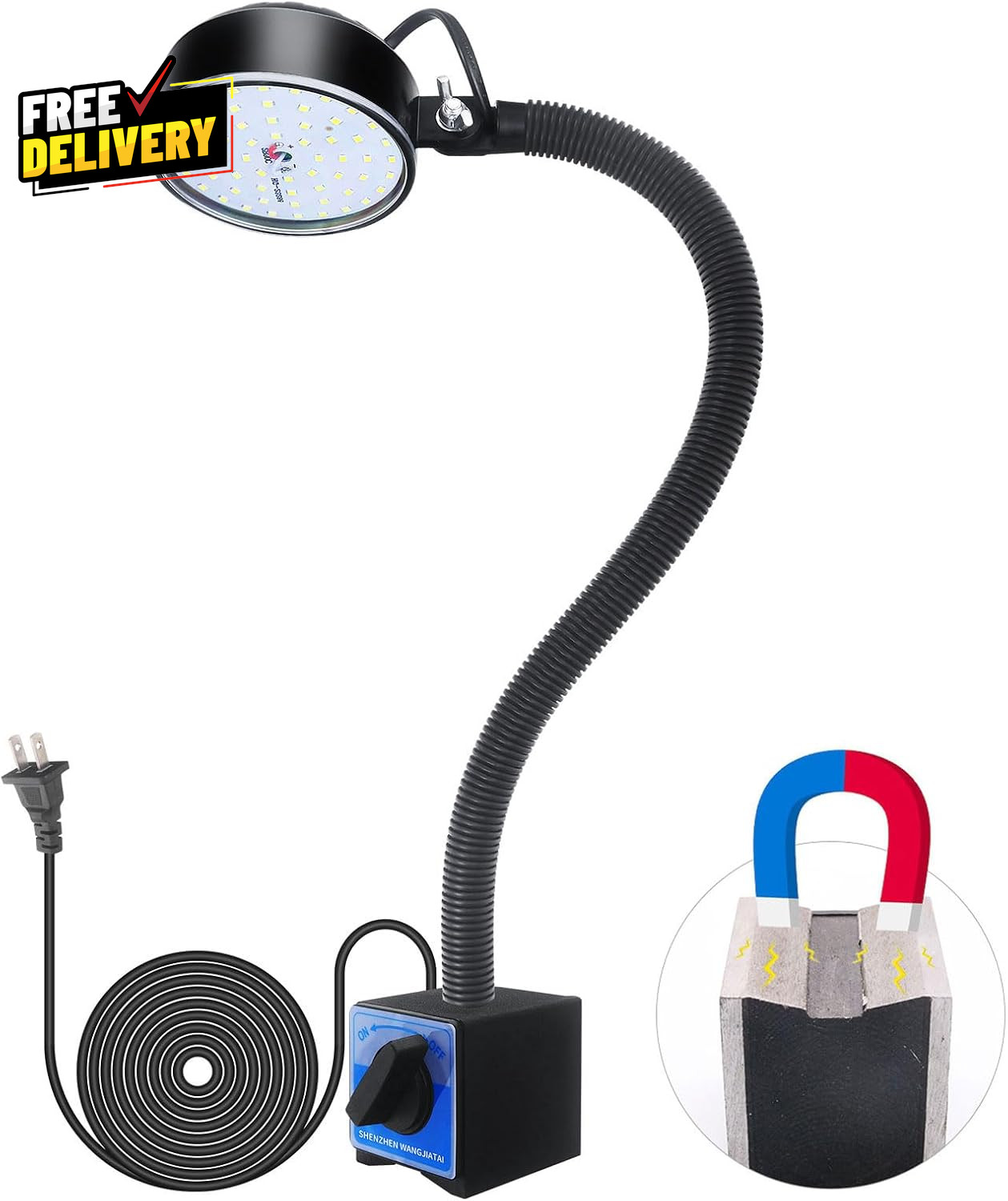 Magnetic Work Light 2000 Lumens LED Machine Light with 20 in Flexible & Magnet..