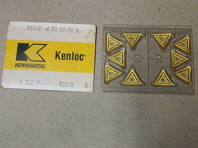 Kennametal T322P Carbide Insert Pack of 10 GRADE KC810 NEW