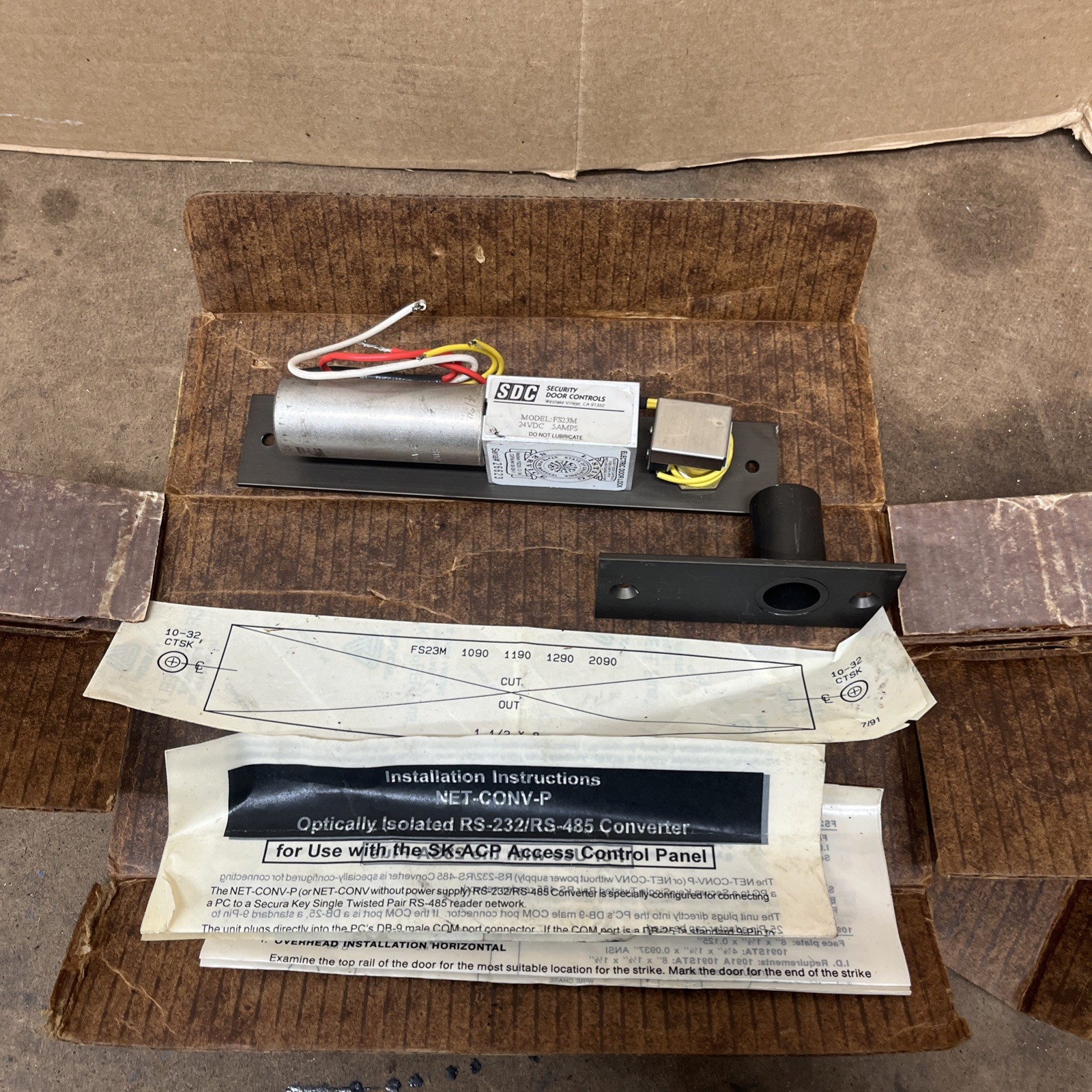 SDC ELECTRIC LOCK FS23M 313 Finish 24volt DC DUAL FS SPACESAVER BOLT LOCK New