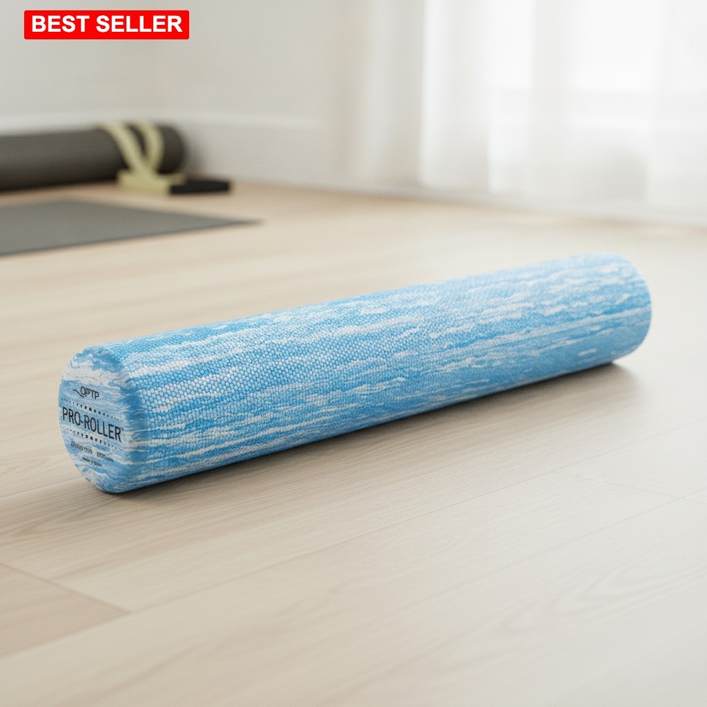 Foam Roller Round 36In Blue Ethylene Vinyl Acetate Deep Tissue Therapy
