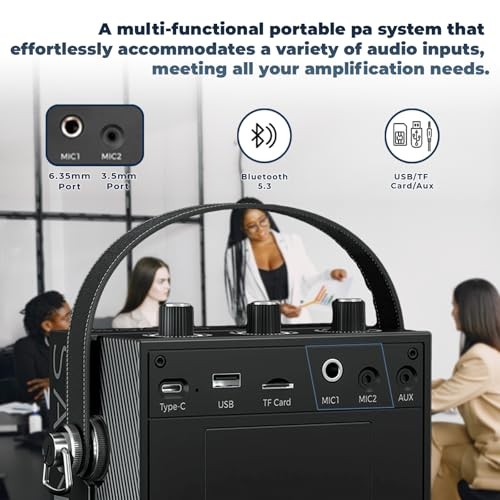 Bluetooth 5.3 Voice Amplifier with Wireless Microphone Headset,Personal