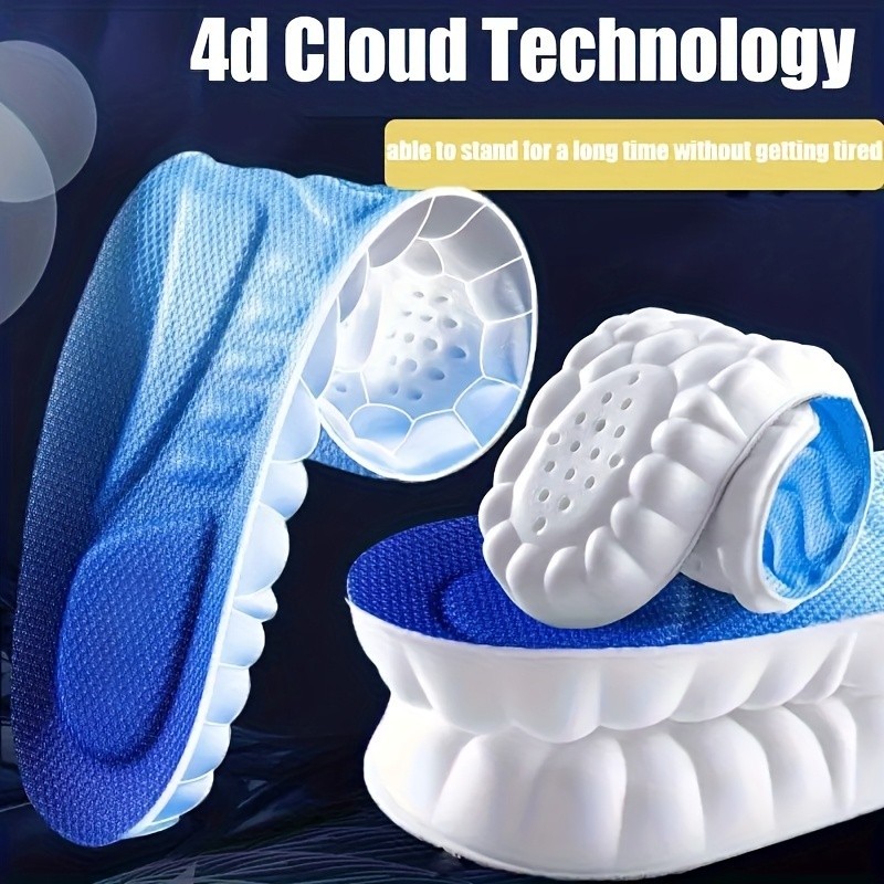 4D Cloud Technology Insoles - High Elasticity, Breathable & Shock