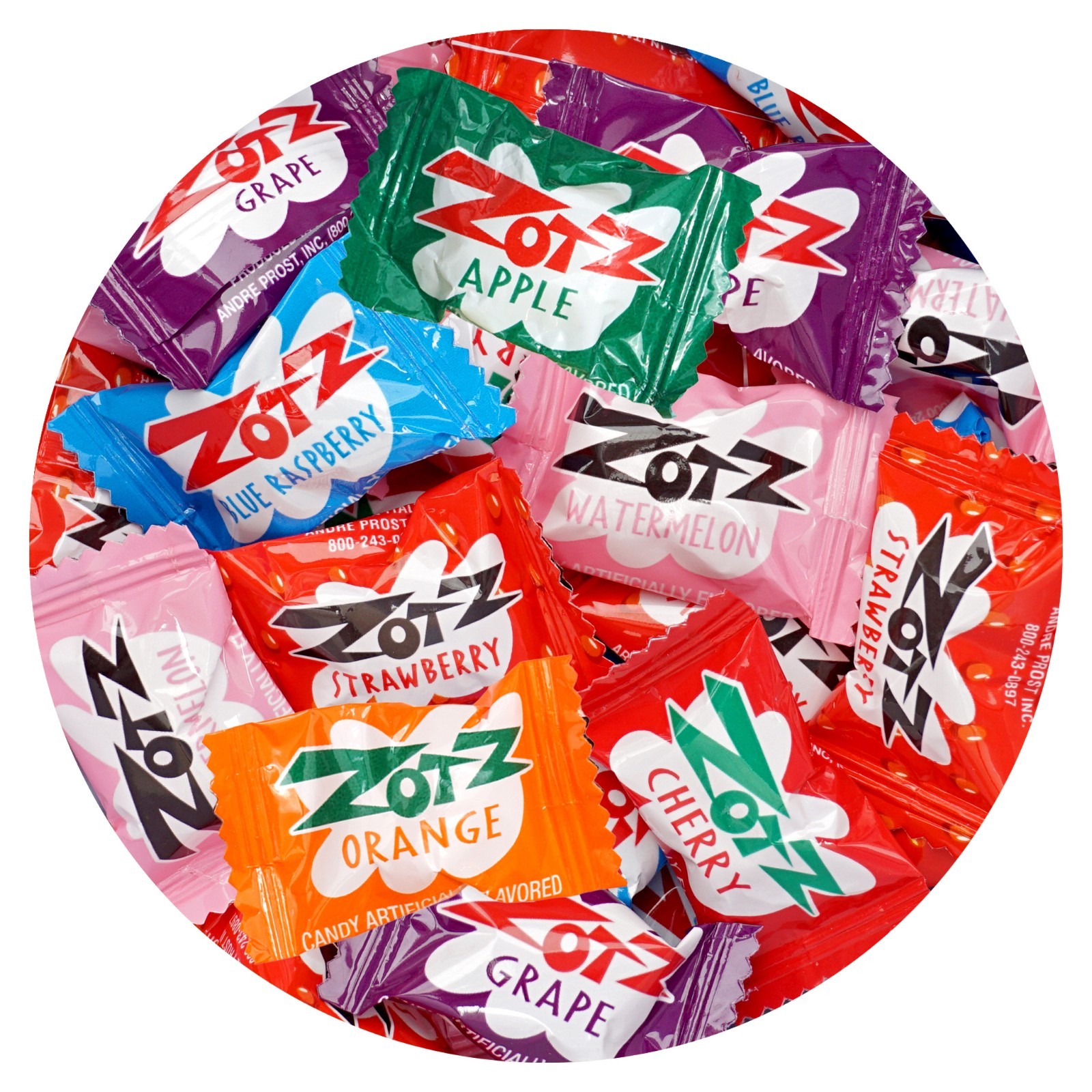 Zotz Fizz Candy, 1lb Bulk Bag (Approx. 90 Pieces), 7 Assorted Flavors