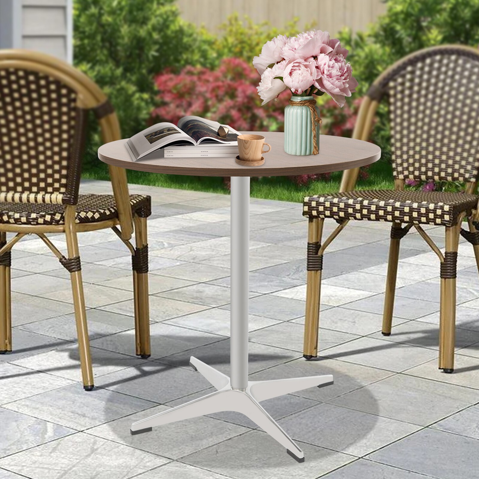 Round Dining Table, Space Saving Dinner Table, Rustic Dining Table