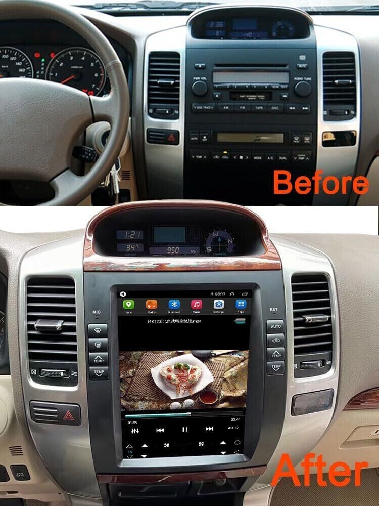 10.4'' Car Radio Wireless CarPlay 2+32GB For 2002-2009 Toyota Land Cruiser Prado