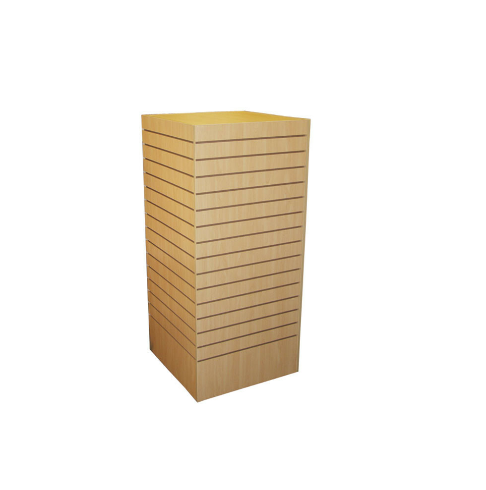 24" x 24" x 54" Maple Slatwall Tower Unit Retail Store Display Fixture