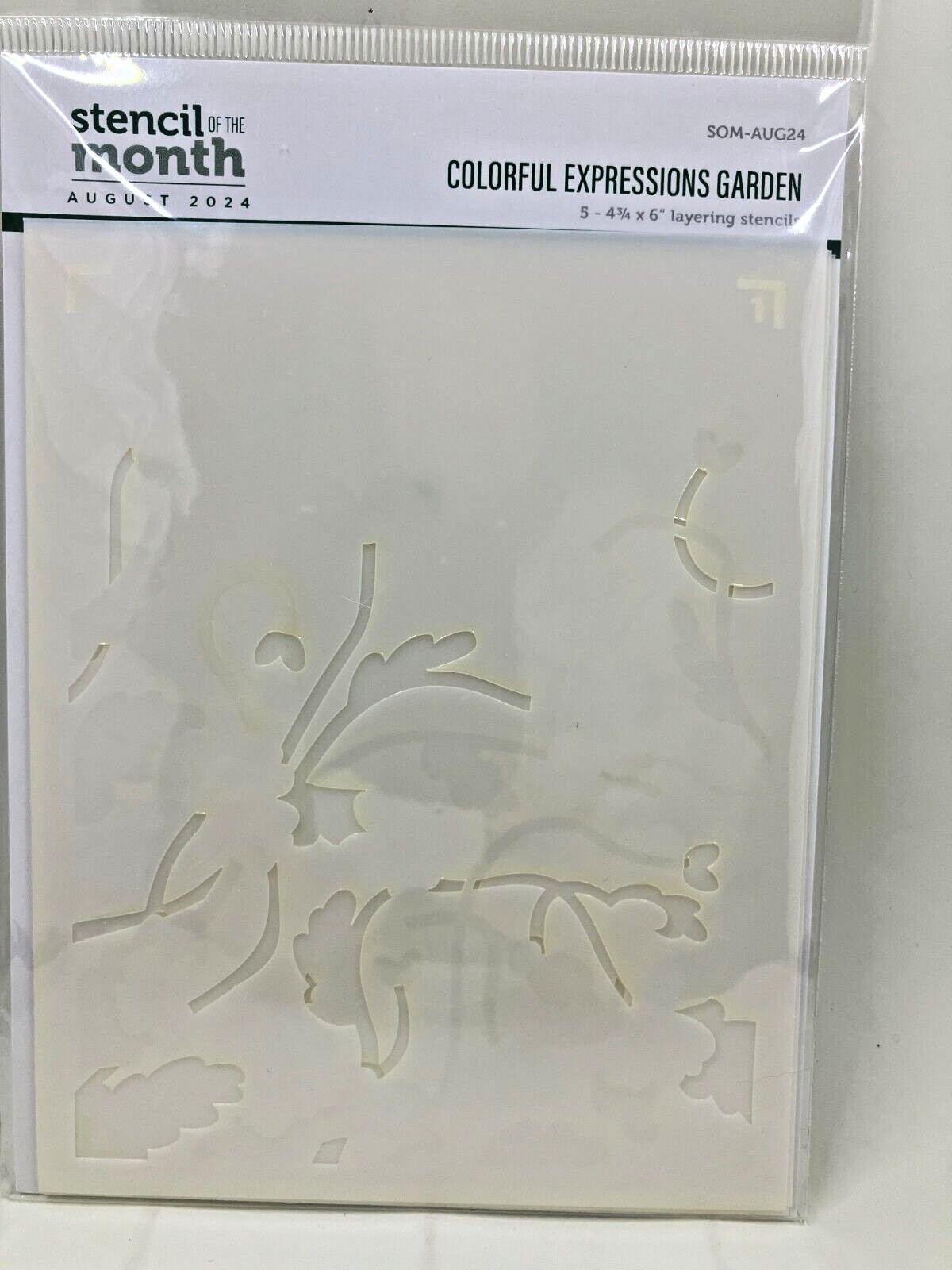 SPELLBINDERS STENCIL  OF THE MONTH-AUGUST 2024- "COLORFUL EXPRESSIONS GARDEN"