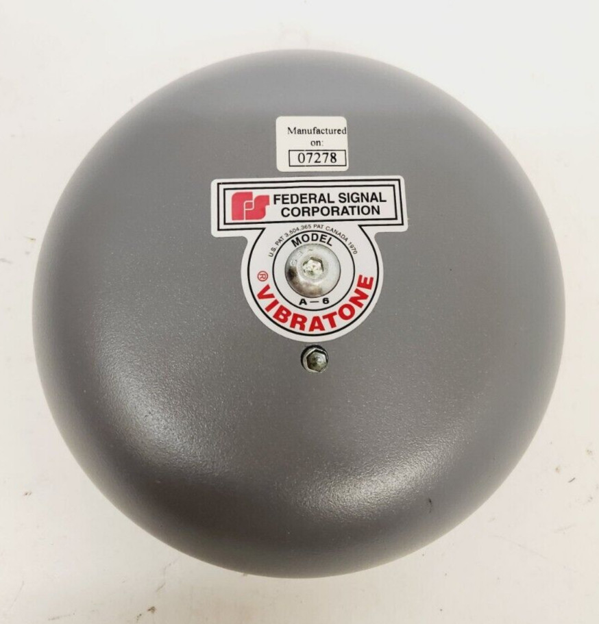 FEDERAL SIGNAL CORPORATION VIBRATONE MODEL A-6 FIRE ALARM (BELL COVER)