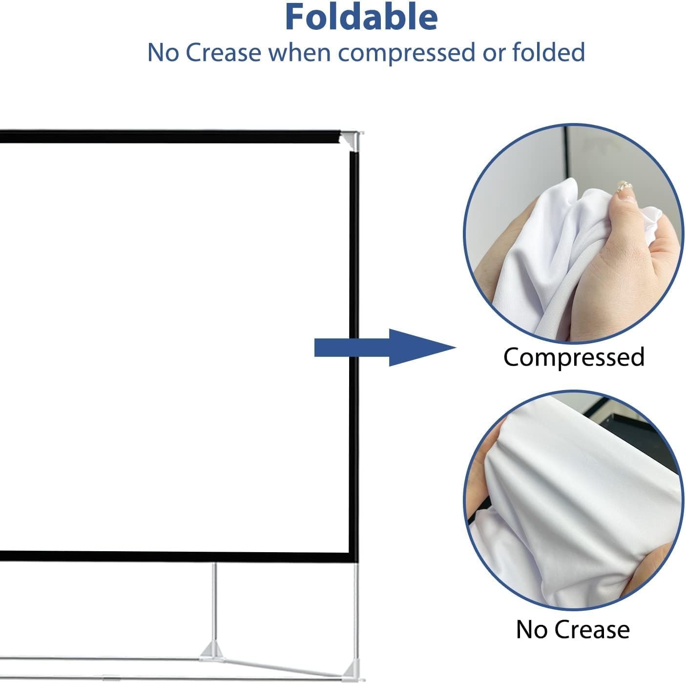 Portable 150" Projection Screen Anti Crease Design