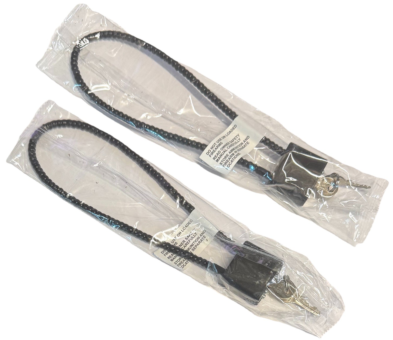 2 Pack Cable Gun Locks 30mm with 2 Keys each, 15 Inch