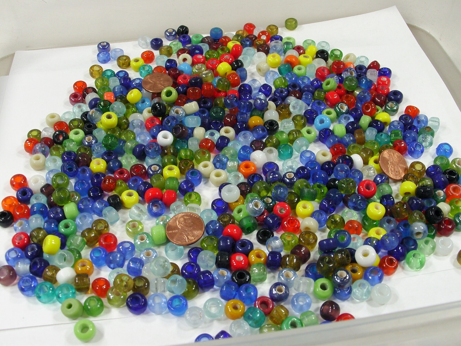2 Pounds Luster (6mm x 9mm) India Handmade Glass Pony Beads (BNT-97B)⭐