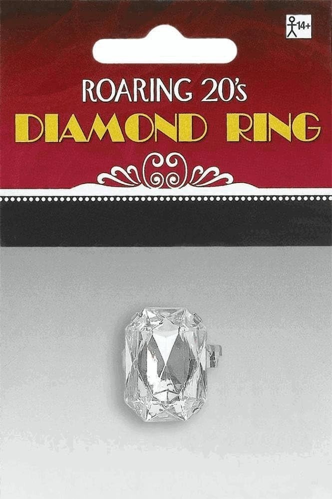 Roaring 20's Diamond Ring Jewelry Fancy Dress Halloween Adult Costume Accessory