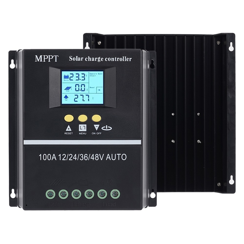 MPPT 12V/24V/36V/48V Solar Charge Controller Tools 100A LCD Dual USB