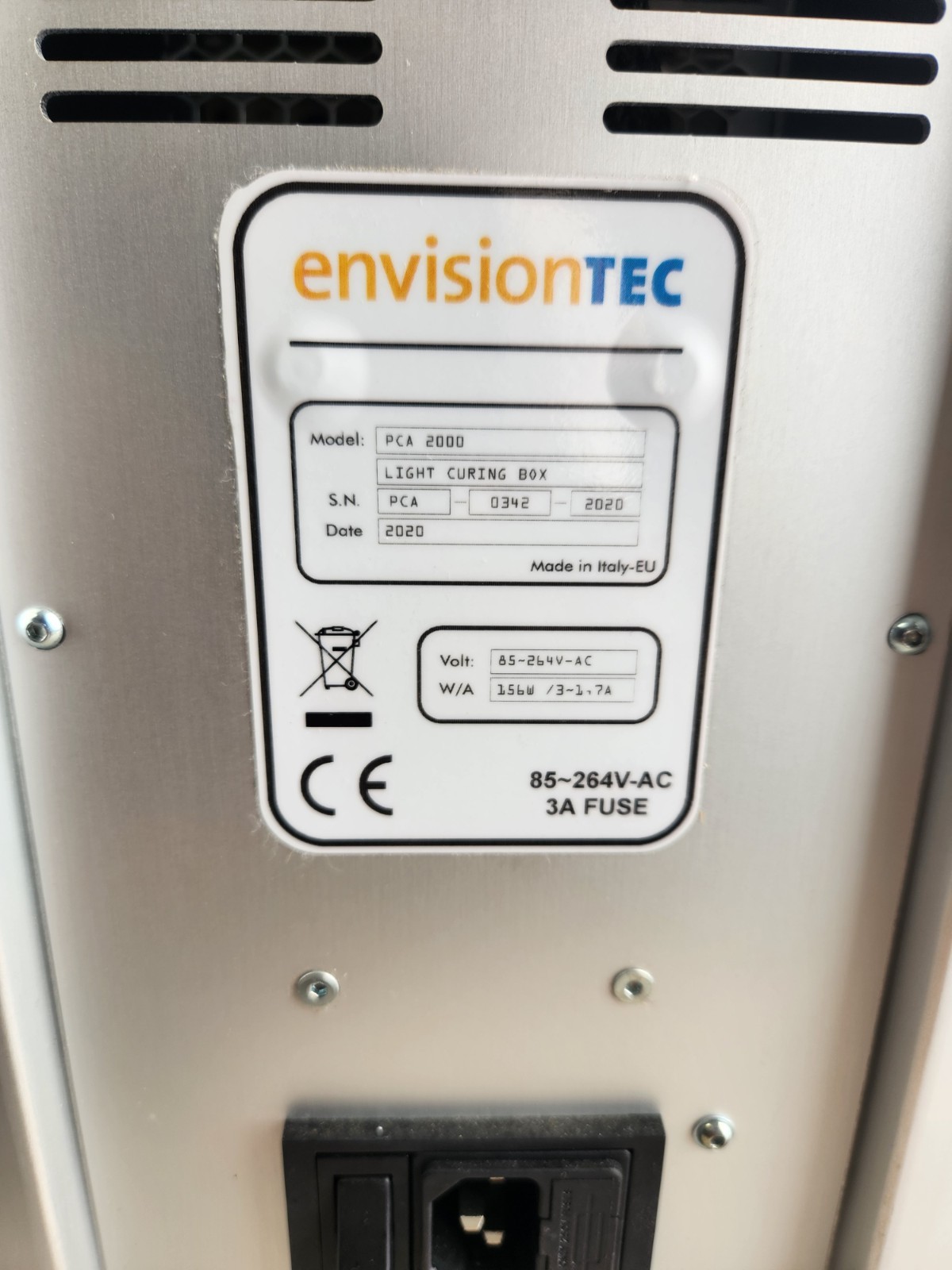 (In-box) Envision Tec PCA-2000 LIGHT CURING Box (2020)