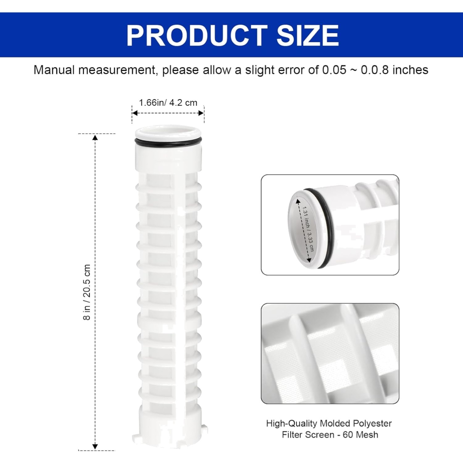 1-1/2" 60 Mesh Spin-Down Replacement Filter Screen for Rusco & Vu-Flow Filtra...