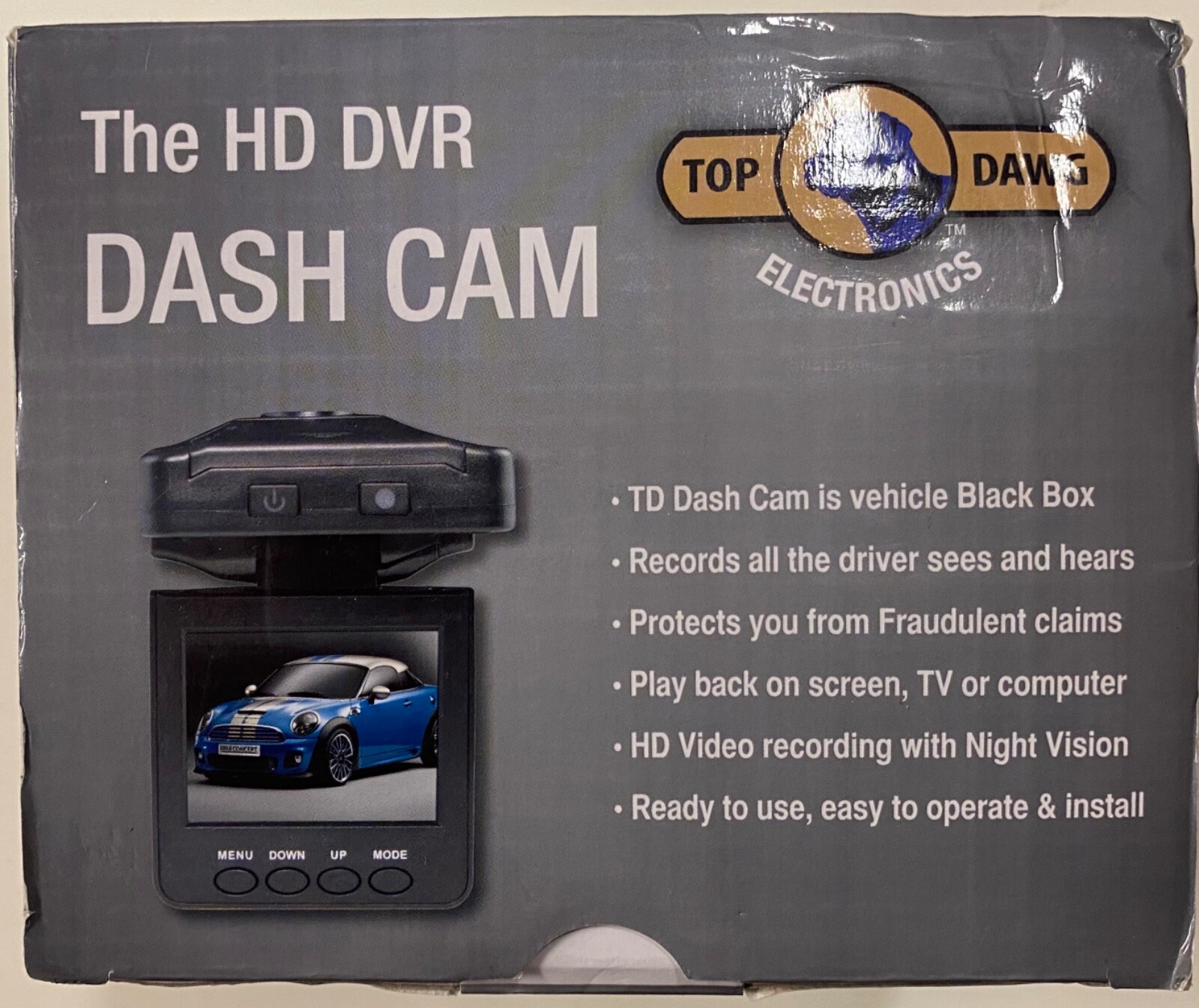 Top Dawg Electronics HD DVR Dash Cam (TDDCAM-01)