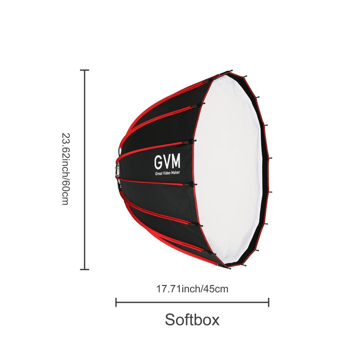 GVM 23.6'' Quick-Open Deep Parabolic Softbox for PRO-SD200B/300B Spotlight
