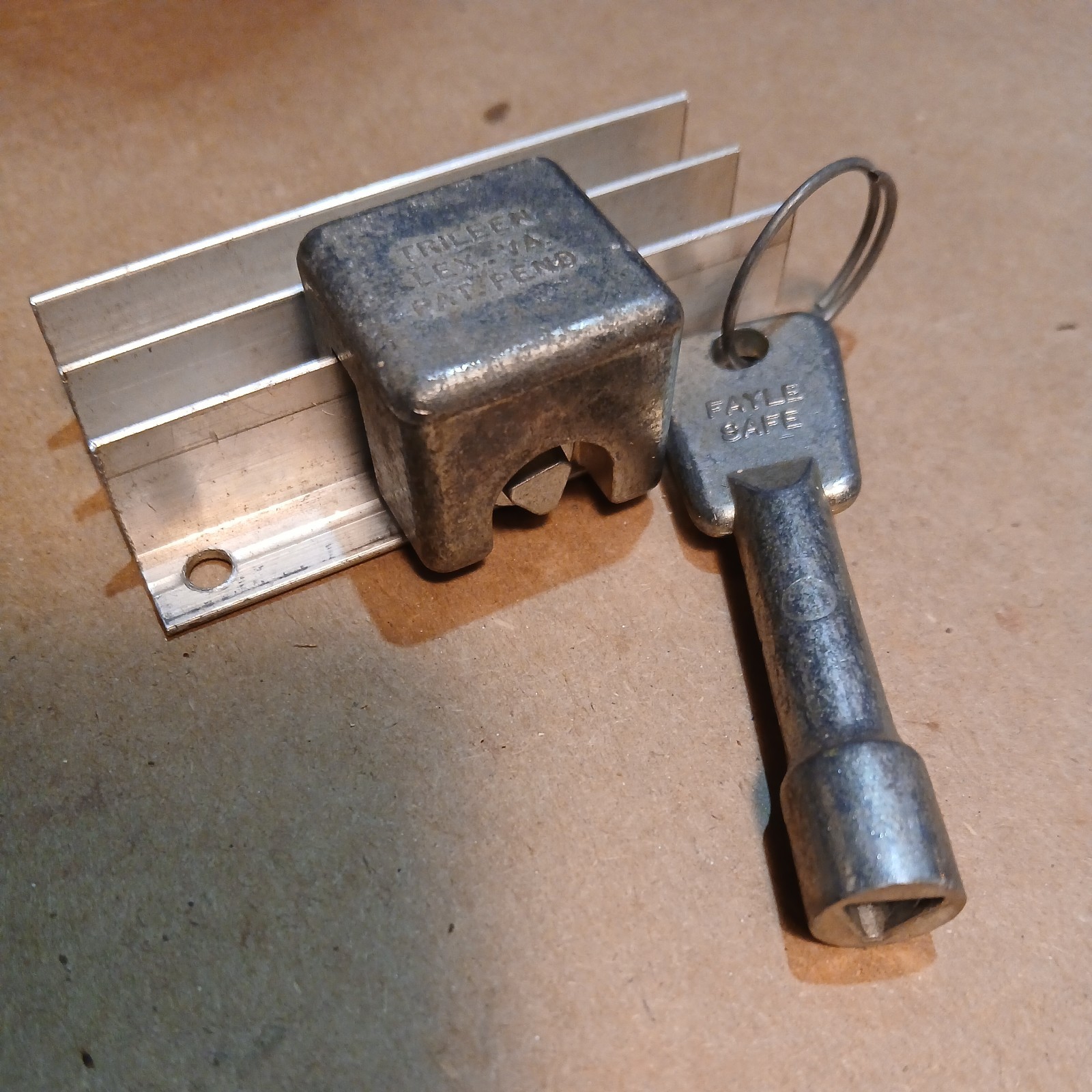 FAYLE SAFE Metal Track Lock for Sliding Windows and Doors Trileen Mfg on sample
