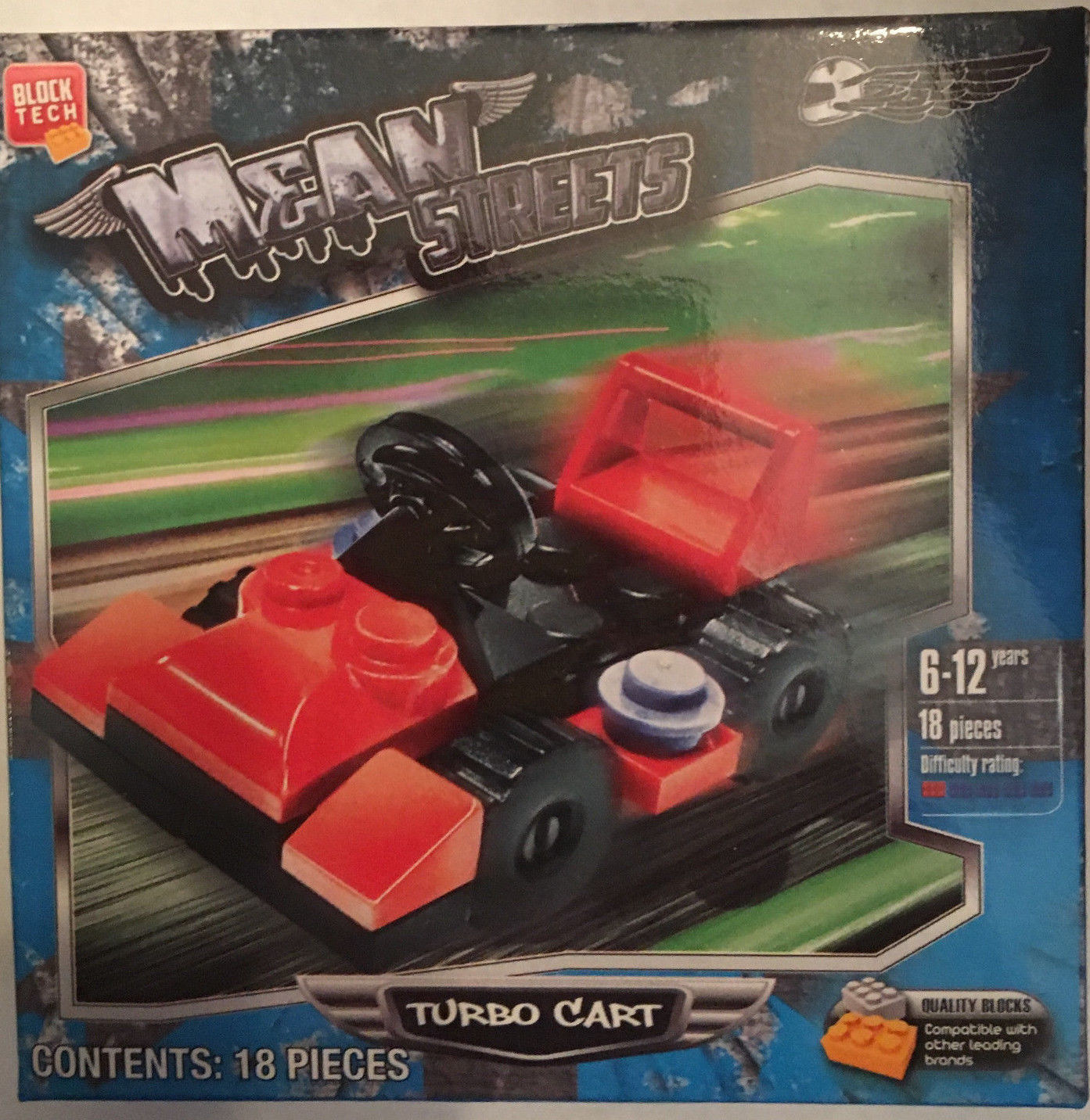 Block Tech Mean Streets Turbo Cart 18 pieces Car Kids Toys New Free Ship