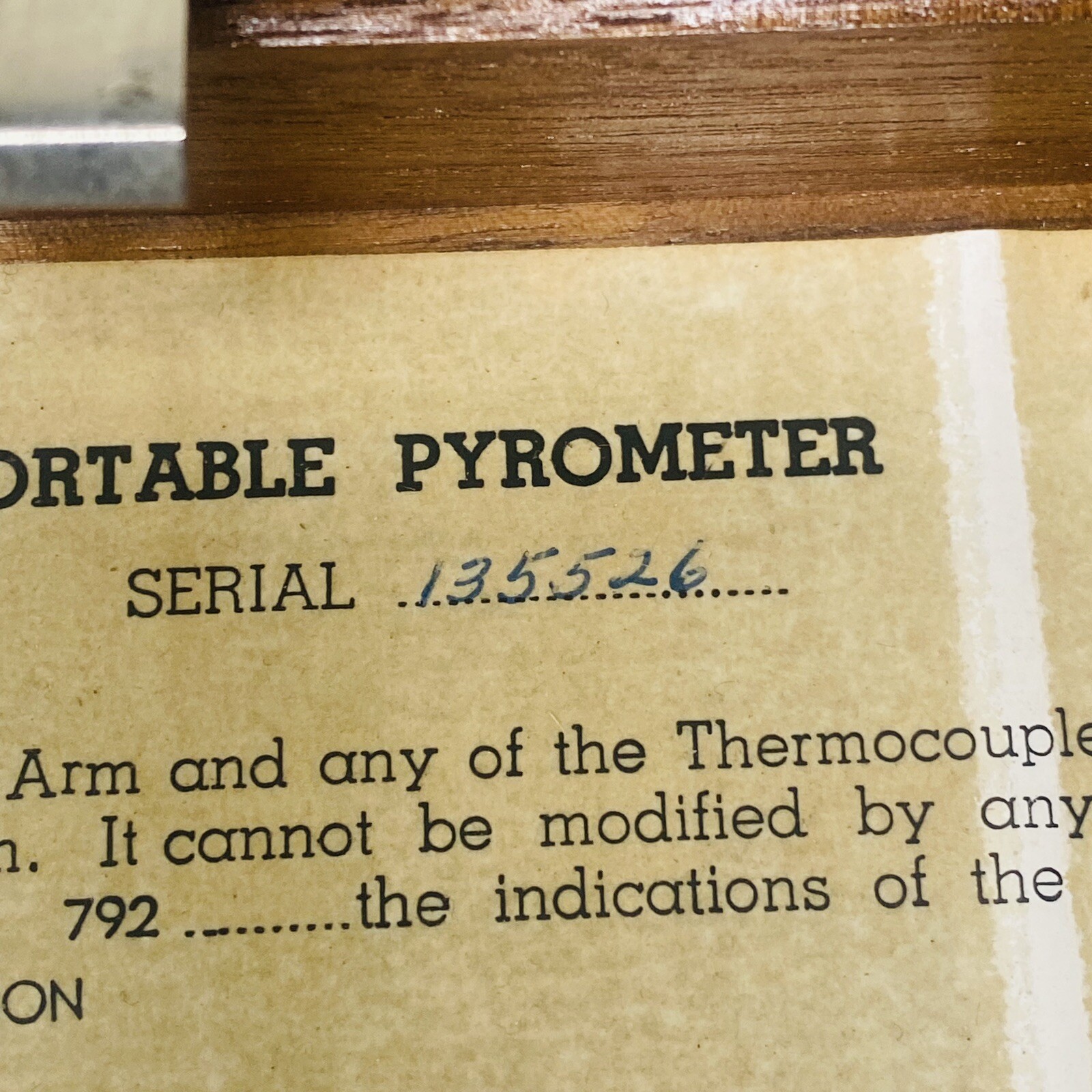 Vtg ALNOR PORTABLE PYROMETER TYPE 4200 ILLINOIS TESTING LABS Untested Wood Box