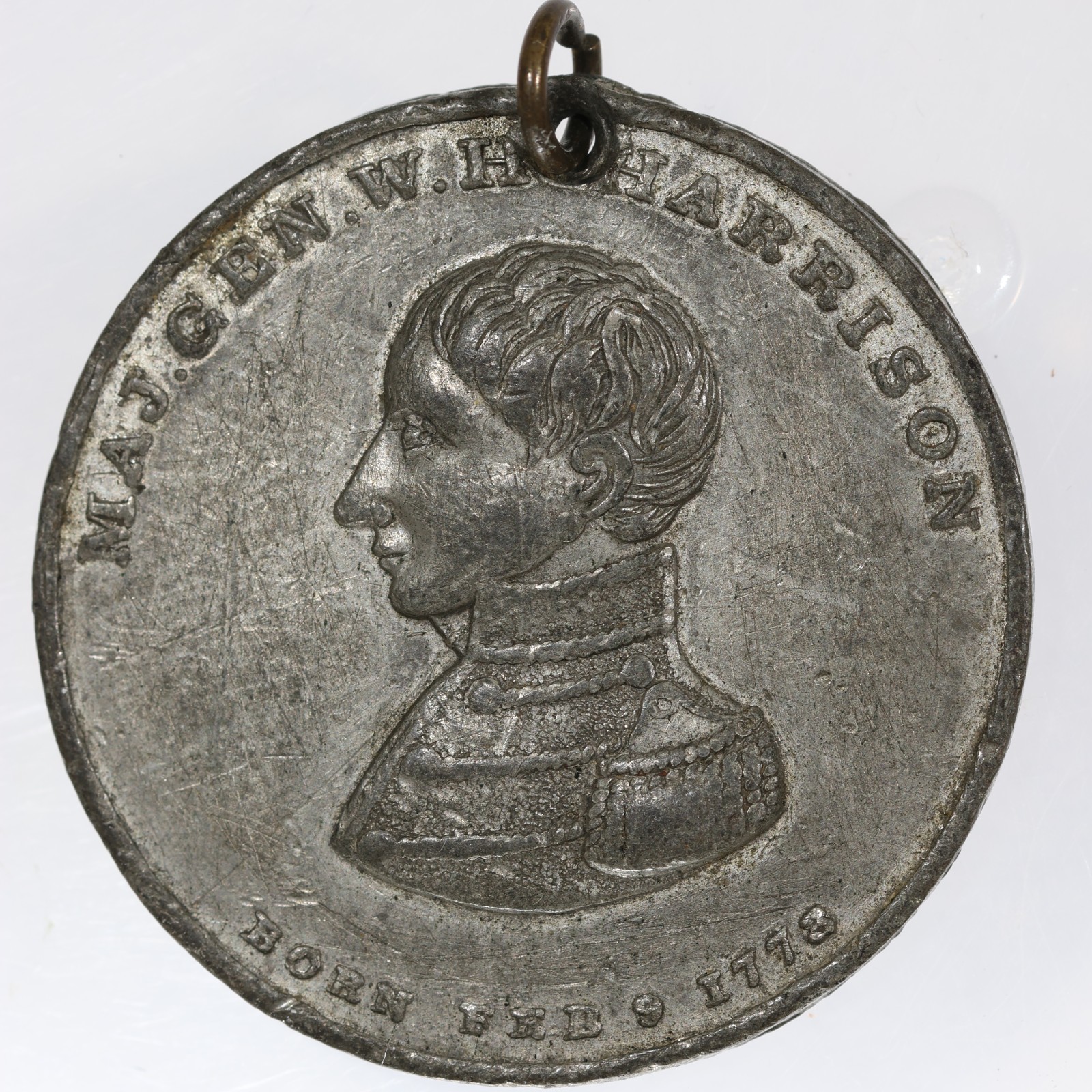 c. 1840 Maj Gen. W. H. Harrison The Peoples Choice Campaign Token - White Metal