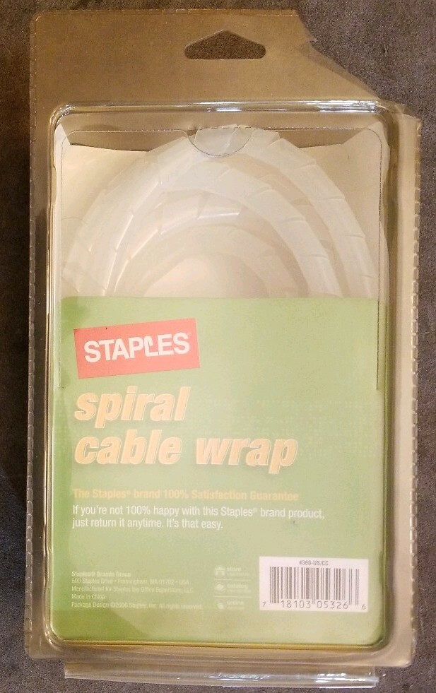 Staples 630867 8ft (2.4m) Length Spiral Cable Wrap