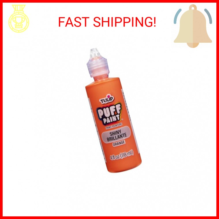 Tulip Puff Fabric Paint , Permanent Craft Paint 4 fl oz, Shiny Orange
