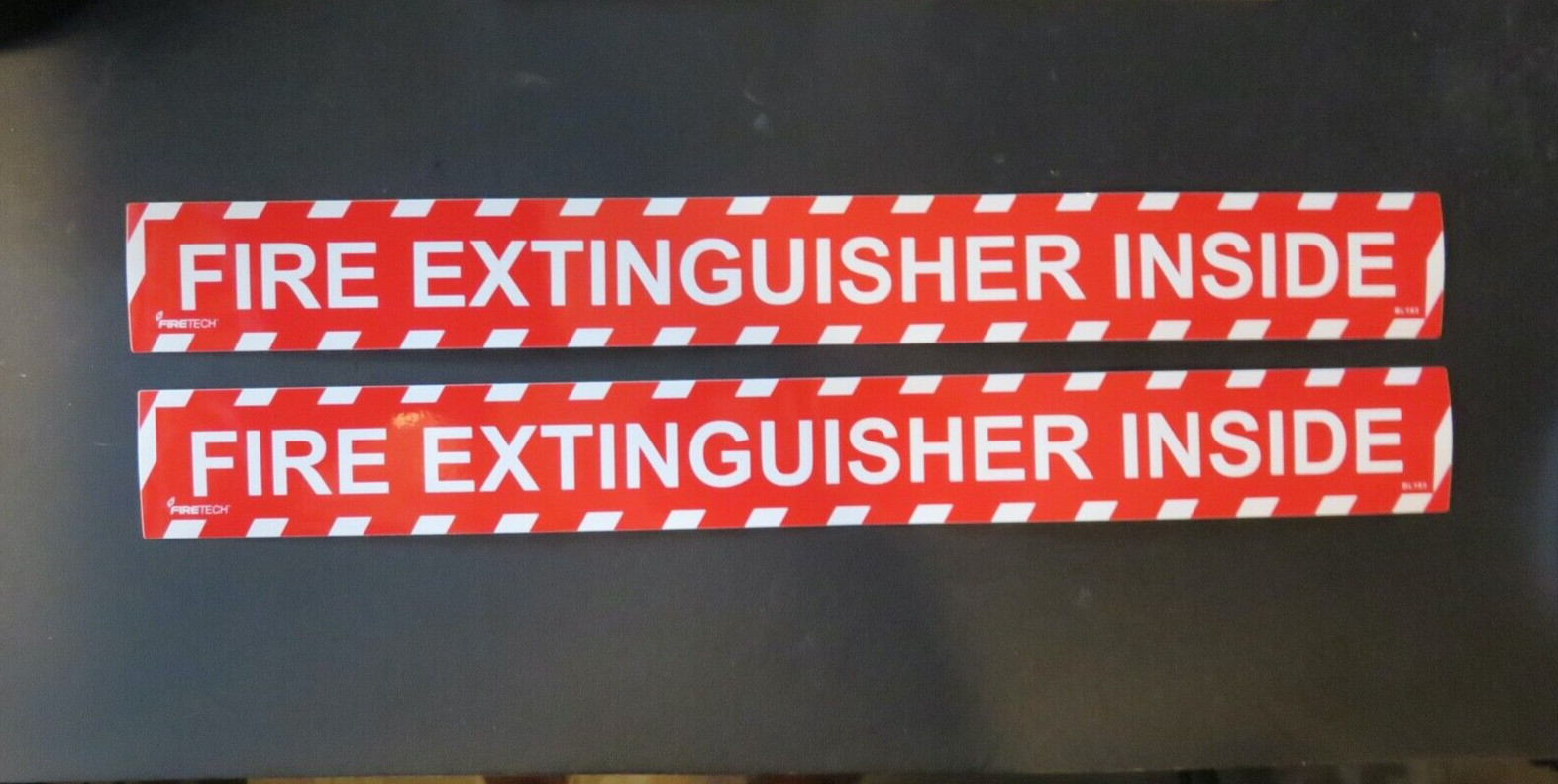 🔥🧯2 pack OVERSIZED FIRE EXTINGUISHER INSIDE VINYL SIGN-SELF-ADHESIVE 18" X 2"