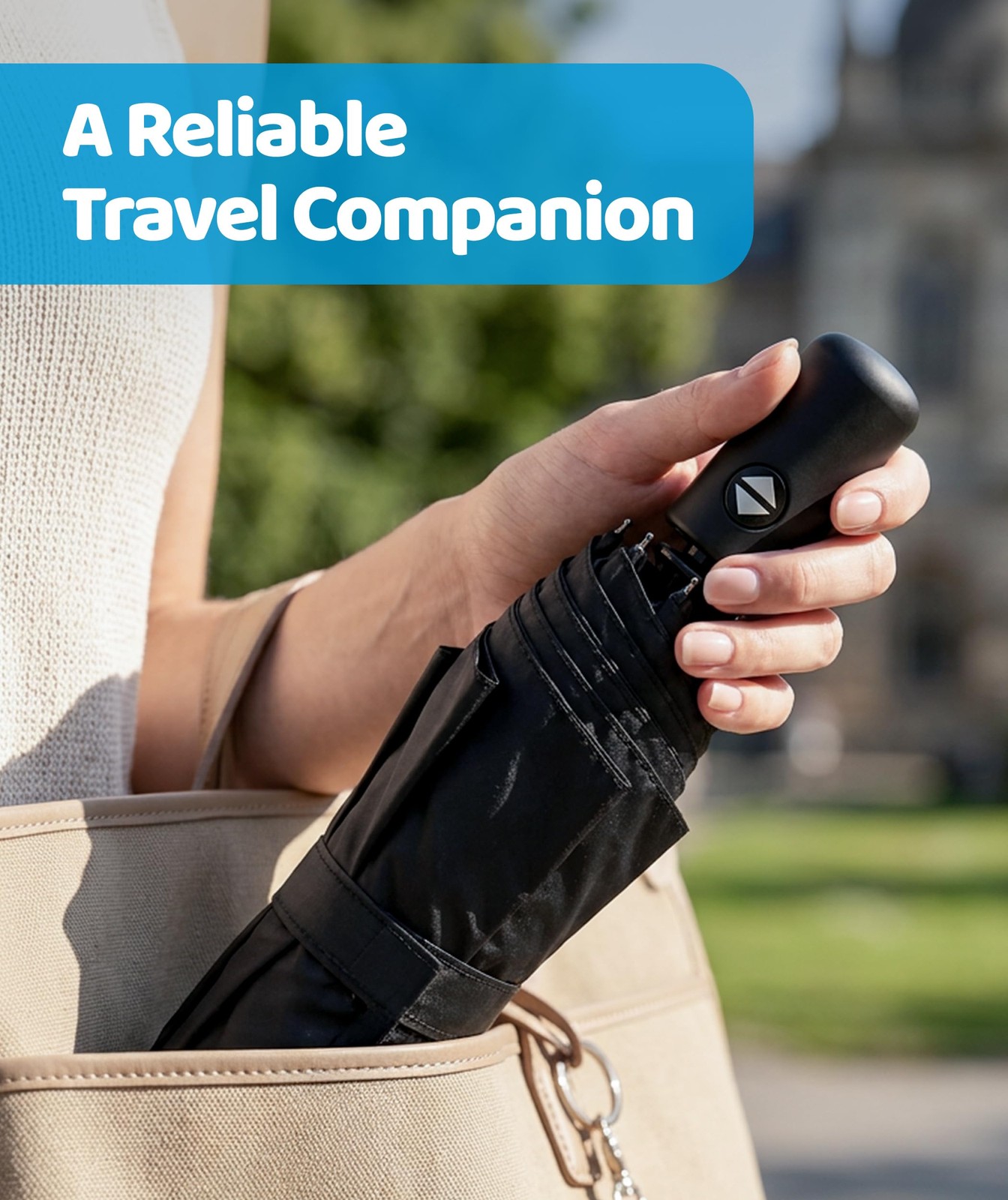 Rain-Mate Windproof Compact Umbrellas for Rain - Strong Compact, A.Black